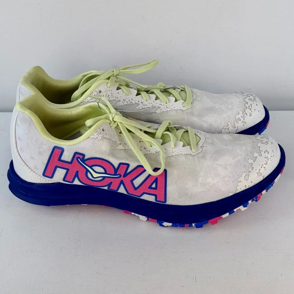 M 11, W 12.5 - HOKA Crescendo XC Cross Country Shoes - White/Blueberry
